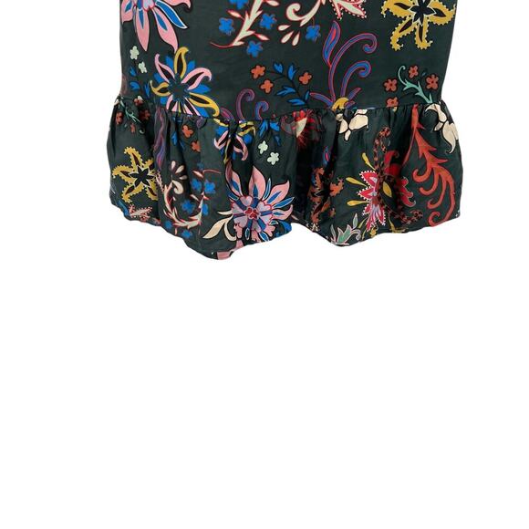 Tory Burch Floral Longsleeve Silk Twill Shift Dress Black Mountain Floral Size 0 - Picture 6 of 15